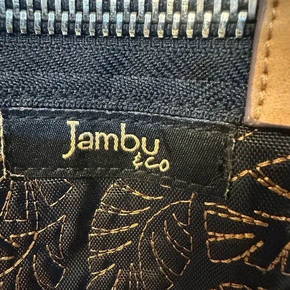 Jambu & Co Black and Brown Leaf Design 3 Way Crossbody Messenger Bag - Picture 3 of 16